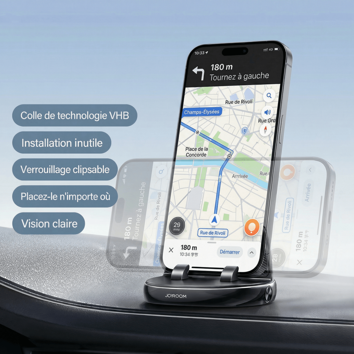 Support Téléphone Premium - Maîtrise et Sérénité au Volant - MagneStick